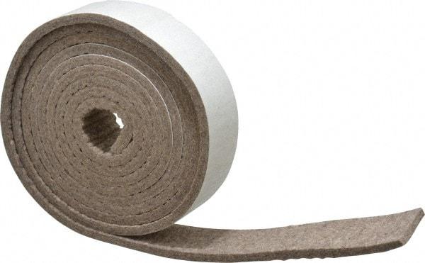 Made in USA - 1/4 Inch Thick x 1-1/2 Inch Wide x 10 Ft. Long, Felt Stripping - Gray, Adhesive Backing - A1 Tooling