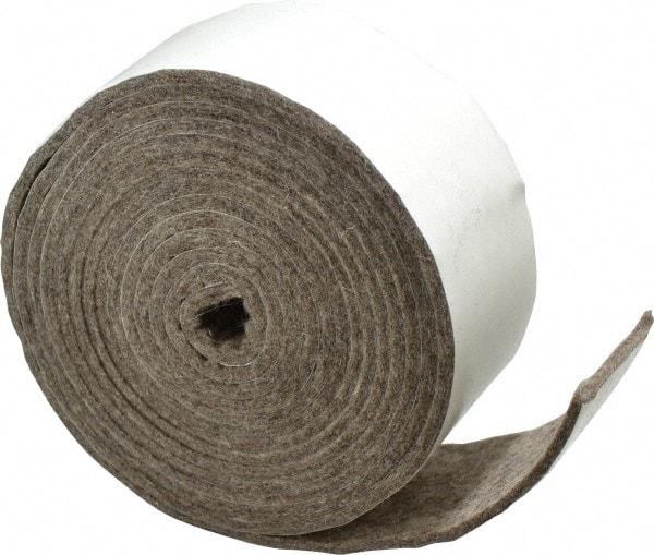 Made in USA - 1/8 Inch Thick x 2 Inch Wide x 10 Ft. Long, Felt Stripping - Gray, Adhesive Backing - A1 Tooling