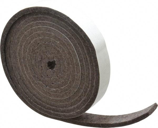 Made in USA - 1/4 Inch Thick x 1 Inch Wide x 10 Ft. Long, Felt Stripping - Gray, Adhesive Backing - A1 Tooling