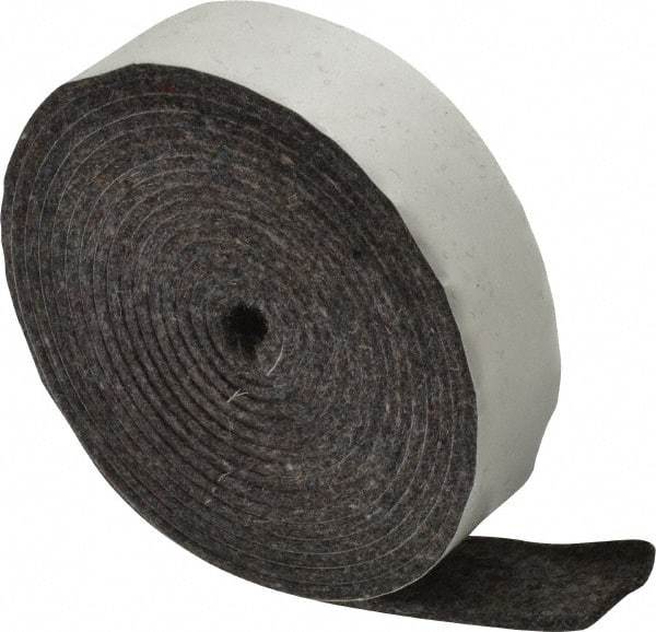 Made in USA - 1/8 Inch Thick x 1 Inch Wide x 10 Ft. Long, Felt Stripping - Gray, Adhesive Backing - A1 Tooling