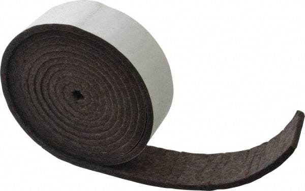 Made in USA - 1/4 Inch Thick x 2 Inch Wide x 10 Ft. Long, Felt Stripping - Gray, Adhesive Backing - A1 Tooling