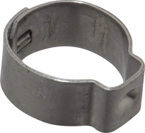 Oetiker - 11.4 to 13.3mm, 1-Ear Clamp - 1/2" Noml Size, 6mm Inner Width, 7mm Wide x 0.6mm Thick, Stainless Steel - A1 Tooling