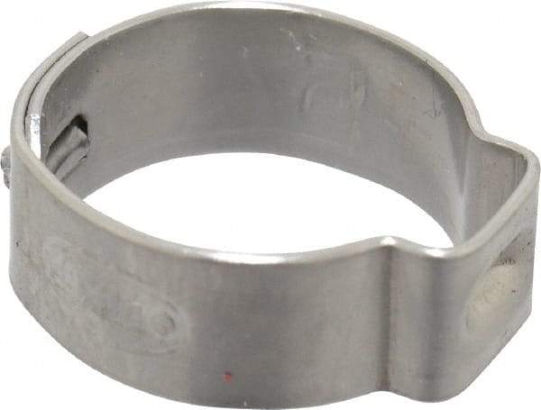 Oetiker - 13.5 to 15.7mm, 1-Ear Clamp - 5/8" Noml Size, 7mm Inner Width, 7mm Wide x 0.6mm Thick, Stainless Steel - A1 Tooling