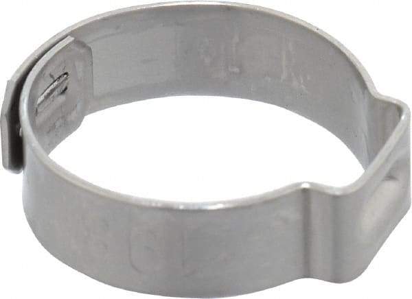 Oetiker - 17 to 19.8mm, 1-Ear Clamp - 3/4" Noml Size, 9mm Inner Width, 7mm Wide x 0.6mm Thick, Stainless Steel - A1 Tooling