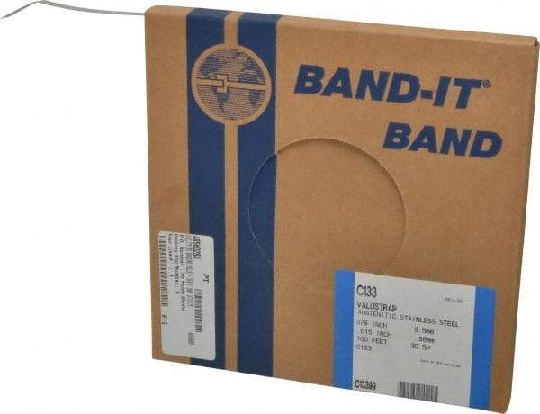 Made in USA - Grade 200 to 300, Stainless Steel Banding Strap Roll - 3/8" Wide x 0.015" Thick - A1 Tooling