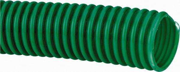 Continental ContiTech - 1-1/2" ID, 5 Hg Vac Rating, PVC Vacuum & Duct Hose - 100' Long, Metallic Green, 2-1/4" Bend Radius, 15 to 150°F - A1 Tooling