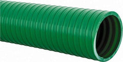 Continental ContiTech - 15 to 150°F, 2" Inside x 2.31" Outside Diam, PVC Liquid Suction & Discharge Hose - Green, 100' Long, 79 psi Working Pressure - A1 Tooling