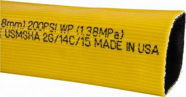 Continental ContiTech - 2" ID x 2.34" OD, 200 Working psi, Yellow Polymer Hose, Lays Flat - Cut to Length, -10 to 150°F - A1 Tooling