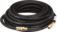 Continental ContiTech - 1/4" ID x 1/2" OD 25' Long Multipurpose Air Hose - MNPT x MNPT Ends, 200 Working psi, -40 to 190°F, 1/4" Fitting, Black - A1 Tooling