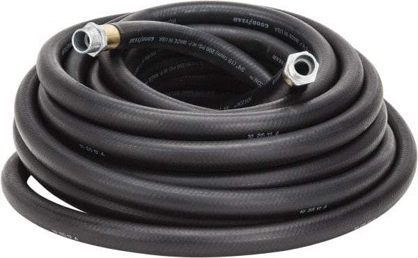 Continental ContiTech - 3/4" ID x 1.118" OD 50' Long Multipurpose Air Hose - MNPT x MNPT Ends, 200 Working psi, -40 to 190°F, 3/4" Fitting, Black - A1 Tooling