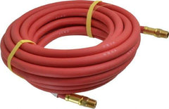 Continental ContiTech - 1/4" ID x 0.527" OD 25' Long Multipurpose Air Hose - MNPT x MNPT Ends, 250 Working psi, -40 to 190°F, 1/4" Fitting, Red - A1 Tooling