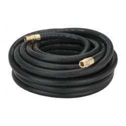 Continental ContiTech - 1/2" ID x 0.844" OD 50' Long Oil Resistant Air Hose - MNPT x MNPT Ends, 300 Working psi, -20 to 190°F, 1/2" Fitting, Black - A1 Tooling