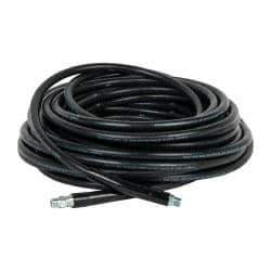 Continental ContiTech - 100' Long, 3/8" Fitting, Swivel Fitting, 0 to 250°F, Synthetic Rubber High Temp & High Pressure Hose - 3/8" Inside x 0.693" Outside Diam, Black, 3,000 psi - A1 Tooling