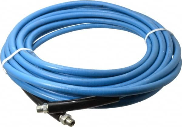 Continental ContiTech - 50' Long, 3/8" Fitting, Swivel Fitting, 0 to 250°F, Synthetic Rubber High Temp & High Pressure Hose - 3/8" Inside x 0.693" Outside Diam, Blue, 3,000 psi - A1 Tooling