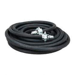 Continental ContiTech - 50' Long, 1/2" Fitting, Male NPT Fitting, -40 to 450°F, Synthetic Rubber High Temp & High Pressure Hose - 1/2" Inside x 1-1/16" Outside Diam, Black, 250 psi - A1 Tooling