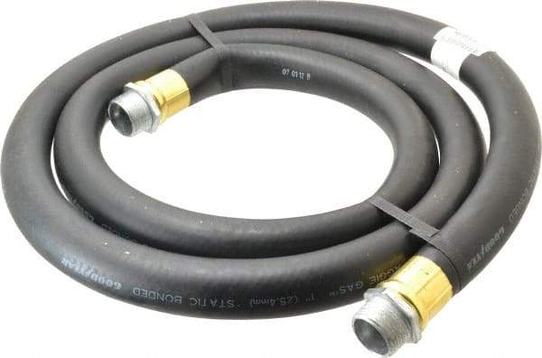 Continental ContiTech - 1" ID x 1-1/8" OD x 8' OAL, NPT Male x Male Petroleum Transfer Hose - 100 Max Working psi, 1" Fitting, Black - A1 Tooling