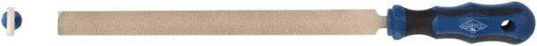 Ampco - 15" Long, Smooth Cut, Flat American-Pattern File - Double Cut, 0.81" Overall Thickness, Handle - A1 Tooling