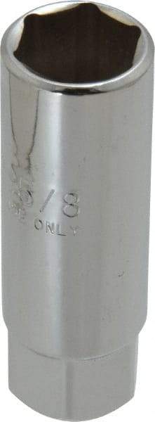 Proto - 5/8", 3/8" Drive, Spark Plug Hand Socket - 6 Points, 2-1/2" OAL, Chrome Finish - A1 Tooling