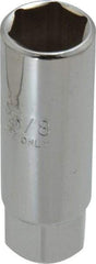 Proto - 5/8", 3/8" Drive, Spark Plug Hand Socket - 6 Points, 2-1/2" OAL, Chrome Finish - A1 Tooling