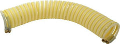 Coilhose Pneumatics - 1/4" ID, 1/4 Thread, 25' Long, Yellow & Natural Nylon Coiled & Self Storing Hose - 185 Max psi, Male Swivel x Male Swivel - A1 Tooling