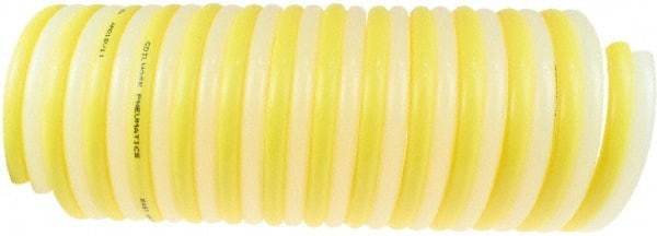 Coilhose Pneumatics - 1/2" ID, 50' Long, Yellow & Natural Nylon Coiled & Self Storing Hose - 170 Max psi, No Fittings - A1 Tooling