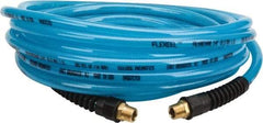 Coilhose Pneumatics - 3/8" ID, 3/8 Thread, 25' Long, Transparent Blue Polyurethane Coiled & Self Storing Hose - 200 Max psi, Male Rigid x Male Rigid - A1 Tooling