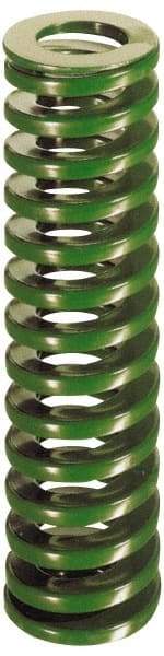 Dayton Lamina - 2-1/2" Hole Diam, 1-1/2" Rod Diam, 6" Free Length, Green Die Spring - 47.6 Lb Max Deflection, 2.39" Max Deflection, Light Duty, Chromium Vanadium Steel - A1 Tooling