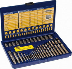 Irwin Hanson - 35 Piece Spiral Flute Screw Extractor & Drill Set - Screw Range 1/8 to 1/2" - A1 Tooling