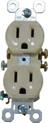 Pass & Seymour - 125 VAC, 15 Amp, 5-15R NEMA Configuration, Ivory, Residential Grade, Self Grounding Duplex Receptacle - 1 Phase, 2 Poles, 3 Wire, Flush Mount - A1 Tooling