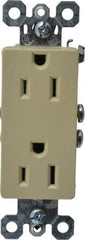 Pass & Seymour - 125 VAC, 15 Amp, 5-15R NEMA Configuration, Ivory, Residential Grade, Self Grounding Duplex Receptacle - 1 Phase, 2 Poles, 3 Wire, Flush Mount - A1 Tooling