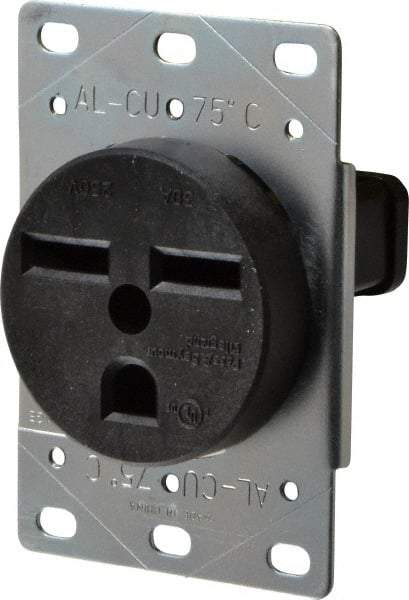 Pass & Seymour - 250 VAC, 30 Amp, 6-30R NEMA Configuration, Brown, Industrial Grade, Self Grounding Single Receptacle - 1 Phase, 2 Poles, 3 Wire, Flush Mount - A1 Tooling