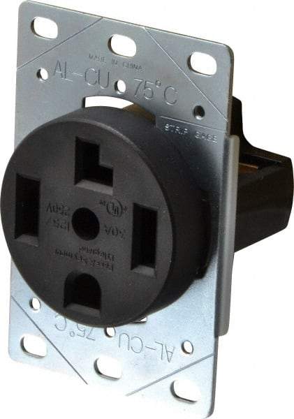 Pass & Seymour - 125/250 VAC, 30 Amp, 14-30R NEMA Configuration, Brown, Industrial Grade, Self Grounding Single Receptacle - 1 Phase, 3 Poles, 4 Wire, Flush Mount - A1 Tooling