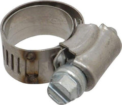 IDEAL TRIDON - SAE Size 6, 1/2 to 7/8" Diam, Stainless Steel Shielded Worm Drive Clamp - Material Grade 201, Series 613 - A1 Tooling