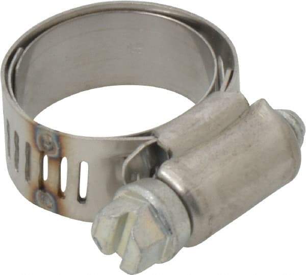 IDEAL TRIDON - SAE Size 10, 11/16 to 1-1/16" Diam, Stainless Steel Shielded Worm Drive Clamp - Material Grade 201, Series 613 - A1 Tooling