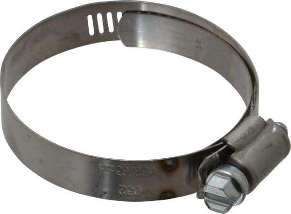 IDEAL TRIDON - SAE Size 32, 1-9/16 to 2-1/2" Diam, Stainless Steel Shielded Worm Drive Clamp - Material Grade 201, Series 613 - A1 Tooling