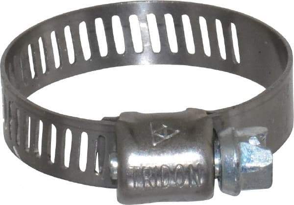 IDEAL TRIDON - SAE Size 12, 9/16 to 1-1/4" Diam, Stainless Steel Miniature Worm Drive Clamp - 5/16" Wide, Material Grade 301, Series 325 - A1 Tooling