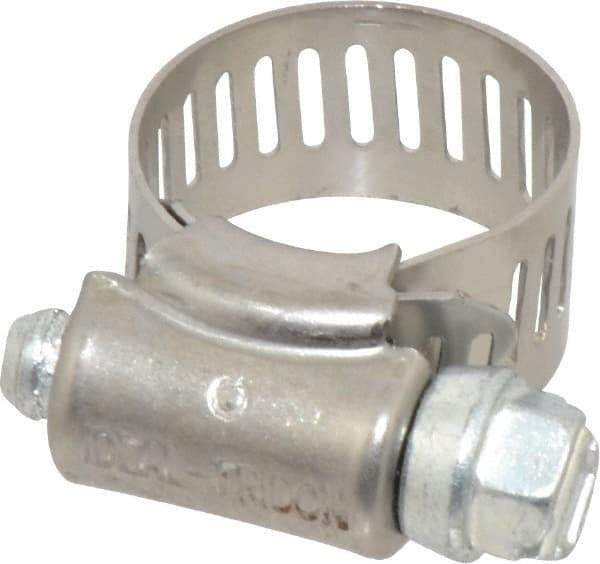 IDEAL TRIDON - SAE Size 6, 3/8 to 7/8" Diam, Carbon Steel Worm Drive Clamp - 1/2" Wide, Series 600 - A1 Tooling