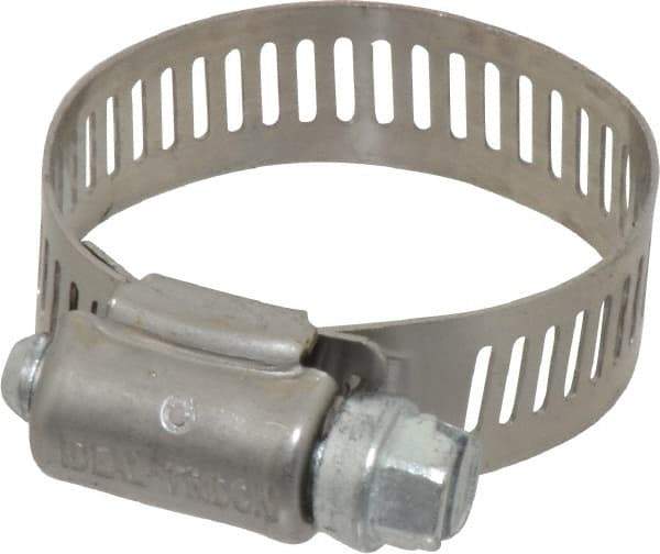 IDEAL TRIDON - SAE Size 16, 11/16 to 1-1/2" Diam, Stainless Steel Worm Drive Clamp - 1/2" Wide, Material Grade 201, Series 611 - A1 Tooling