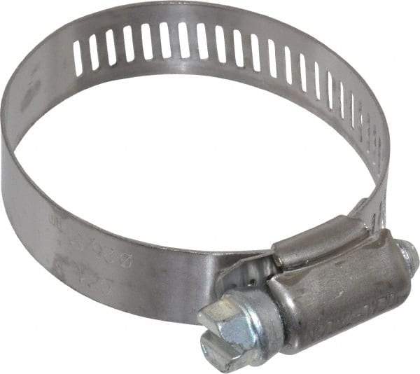 IDEAL TRIDON - SAE Size 24, 1-1/16 to 2" Diam, Stainless Steel Worm Drive Clamp - 1/2" Wide, Material Grade 201, Series 611 - A1 Tooling