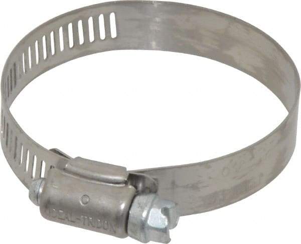 IDEAL TRIDON - SAE Size 32, 1-9/16 to 2-1/2" Diam, Stainless Steel Worm Drive Clamp - 1/2" Wide, Material Grade 201, Series 611 - A1 Tooling