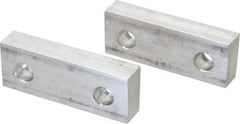 Gibraltar - 4" Wide x 1-1/2" High x 3/4" Thick, Flat/No Step Vise Jaw - Soft, Aluminum, Fixed Jaw, Compatible with 4" Vises - A1 Tooling