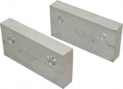 Gibraltar - 6" Wide x 3" High x 1" Thick, Flat/No Step Vise Jaw - Soft, Aluminum, Fixed Jaw, Compatible with 6" Vises - A1 Tooling