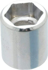 Proto - 1/2", 3/8" Drive, Standard Hand Socket - 6 Points, 7/8" OAL, Chrome Finish - A1 Tooling