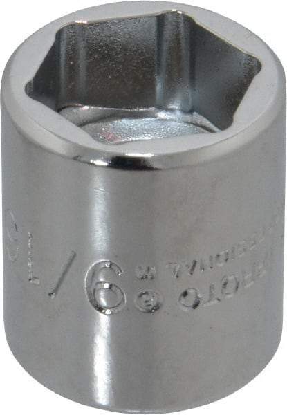 Proto - 9/16", 3/8" Drive, Standard Hand Socket - 6 Points, 7/8" OAL, Chrome Finish - A1 Tooling