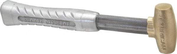 American Hammer - 1 Lb Head 1" Face Brass Head Hammer - 11-1/2" OAL, Aluminum Handle - A1 Tooling