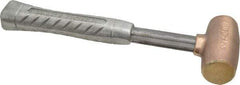 American Hammer - 3 Lb Head 1-1/2" Face Bronze Head Hammer - 11-1/2" OAL, Aluminum Handle - A1 Tooling