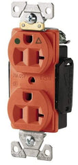 Cooper Wiring Devices - 125 VAC, 20 Amp, 5-20R NEMA Configuration, Orange, Hospital Grade, Isolated Ground Duplex Receptacle - 1 Phase, 2 Poles, 3 Wire, Flush Mount, Chemical, Heat and Impact Resistant - A1 Tooling