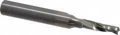 Onsrud - 5/32" Cutting Diam x 9/16" Length of Cut, 1 Flute, Upcut Spiral Router Bit - Uncoated, Right Hand Cut, Solid Carbide, 2" OAL x 1/4" Shank Diam, Single Edge, 21° Helix Angle - A1 Tooling