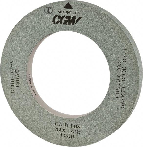 Camel Grinding Wheels - 16" Diam x 5" Hole x 1" Wide Centerless & Cylindrical Grinding Wheel - 80 Grit, Silicon Carbide, Type 1, Vitrified Bond, No Recess - A1 Tooling