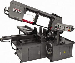 Jet - 12 x 23-1/2" Max Capacity, Semi-Automatic Step Pulley Horizontal Bandsaw - 50 to 297 SFPM Blade Speed, 230/460 Volts, 60°, 3 hp, 3 Phase - A1 Tooling